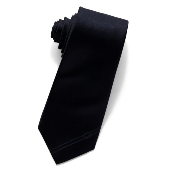 GUCCI Midnight Blue Men's Made In Italy Designer Silk Tie - Picture 1 of 1